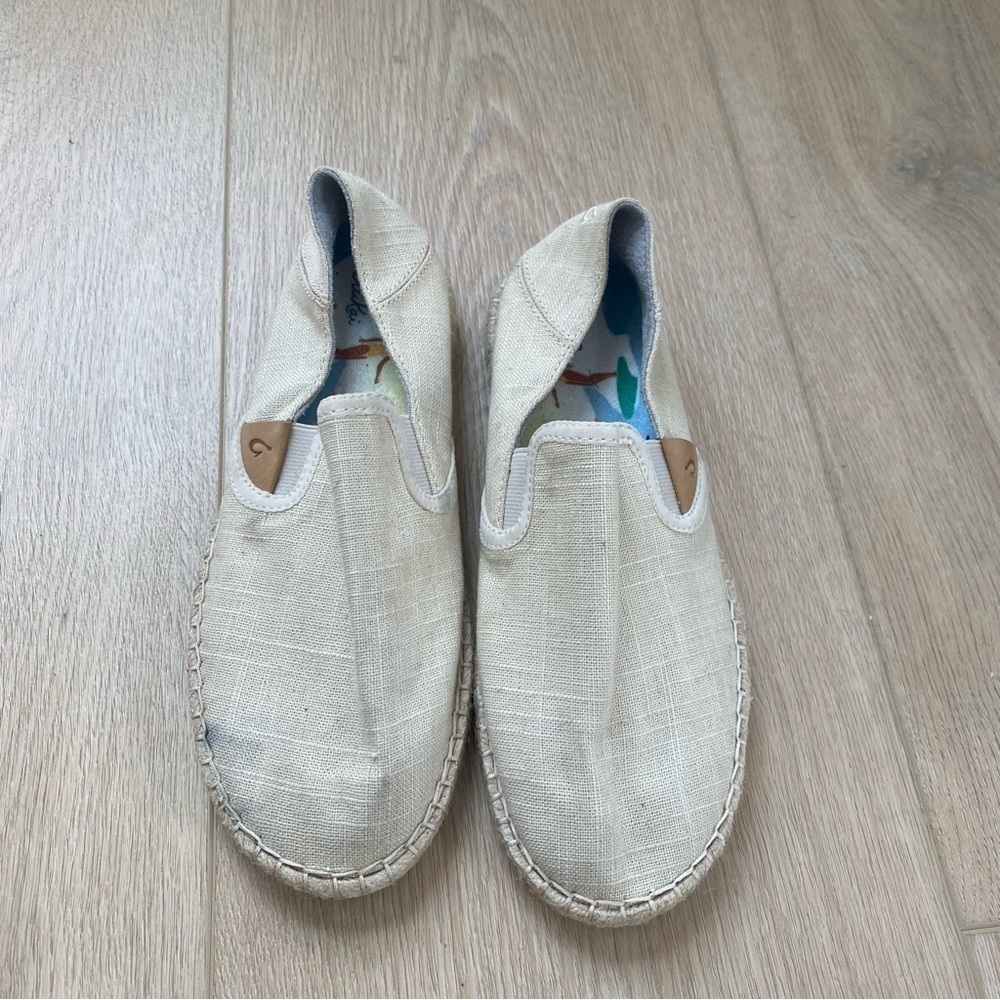 OluKai Shoes Womens Size 6 Kaula Pa'a Kapa Espadrilles Slip-On Beach Comfort